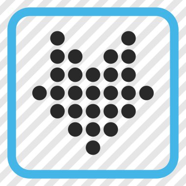 Vektör simgesi bir çerçeve içinde aşağı noktalı ok