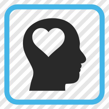 Sevgili baş bir çerçeve içinde simge vektör