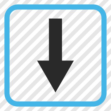 Vektör simgesi bir çerçeve içinde aşağı ok