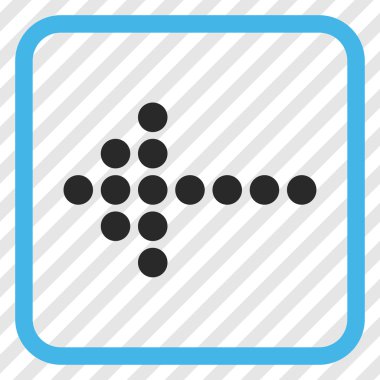 Noktalı ok sol vektör simgesi bir çerçeve içinde