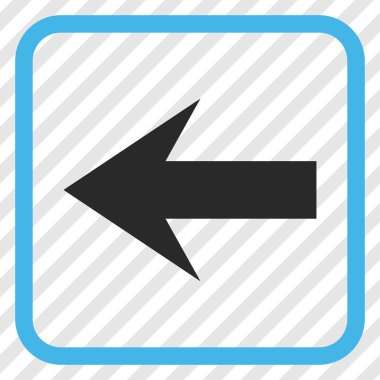 Ok sol vektör simgesi bir çerçeve içinde