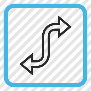 Eğri Exchange ok vektör simgesi bir çerçeve içinde