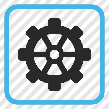 Dişli vektör simgesi bir çerçeve içinde