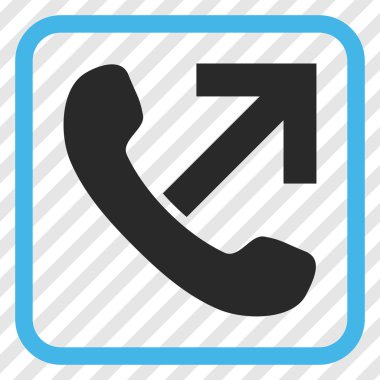 Giden arama vektör simgesi bir çerçeve içinde