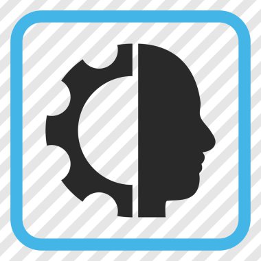 Cyborg dişli vektör simgesi bir çerçeve içinde