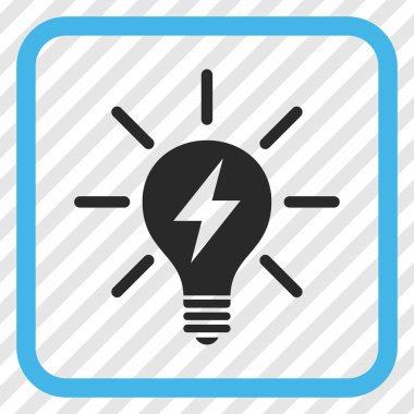 Elektrik ışık ampul vektör simgesi bir çerçeve içinde
