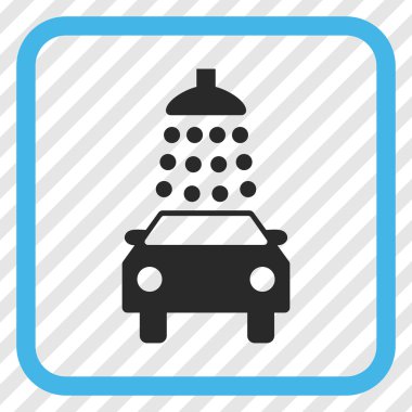 Oto yıkama vektör simgesi bir çerçeve içinde