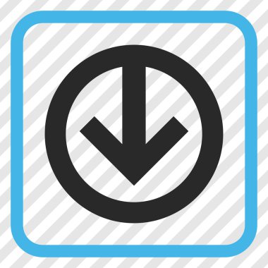 Vektör simgesi bir çerçeve içinde aşağı yön