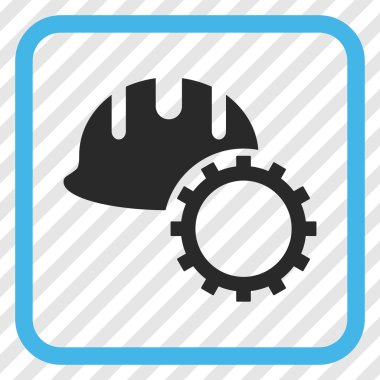 Geliştirme işçisi vektör simgesi bir çerçeve içinde