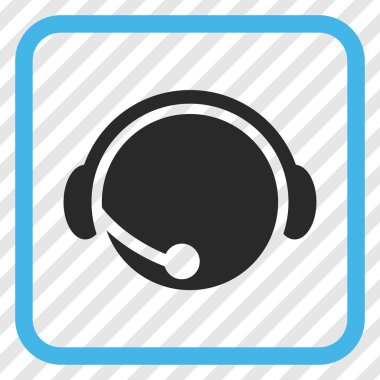 Çağrı Merkezi operatörü vektör simgesi bir çerçeve içinde