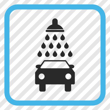 Araba duş vektör simgesi bir çerçeve içinde