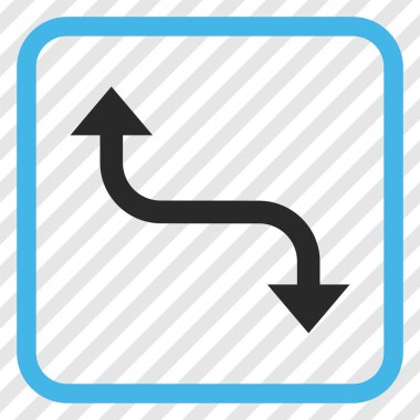 Bend ok vektör simgesi bir çerçeve içinde karşısında