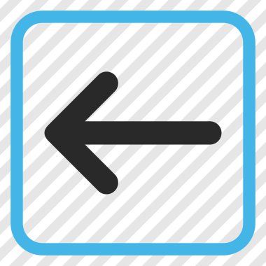 Ok sol vektör simgesi bir çerçeve içinde