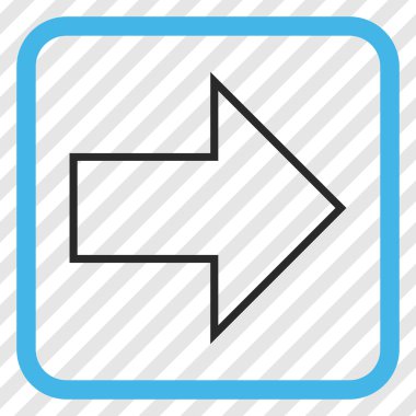 Ok sağ vektör simgesi bir çerçeve içinde