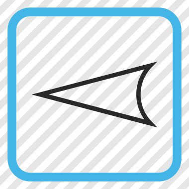 Ok ucu sol vektör simgesi bir çerçeve içinde