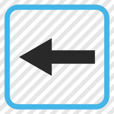 Ok sol vektör simgesi bir çerçeve içinde