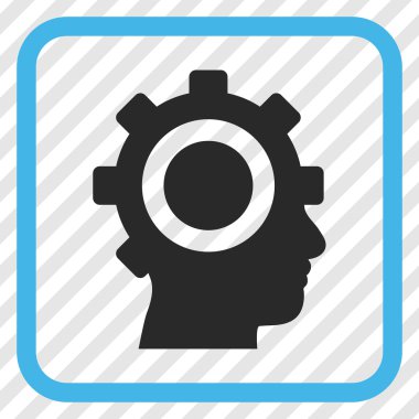 Cyborg dişli vektör simgesi bir çerçeve içinde