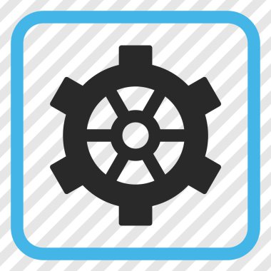 Dişli vektör simgesi bir çerçeve içinde