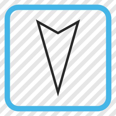 İşaretçi vektör simgesi bir çerçeve içinde aşağı