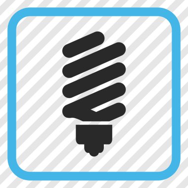 Floresan ampul vektör simgesi bir çerçeve içinde