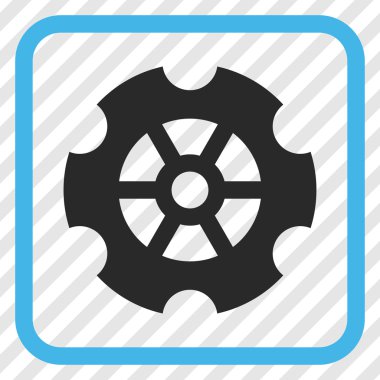 Dişli vektör simgesi bir çerçeve içinde