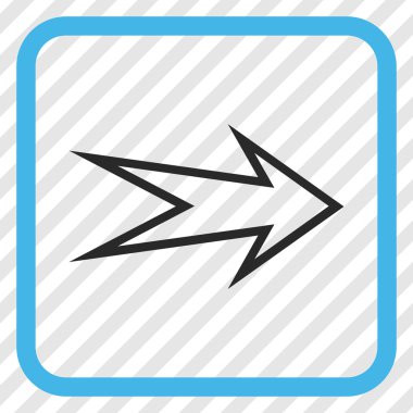 Ok sağ vektör simgesi bir çerçeve içinde