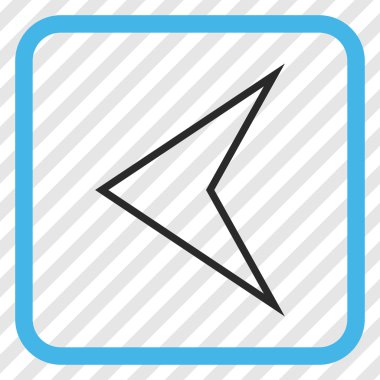 Ok ucu sol vektör simgesi bir çerçeve içinde