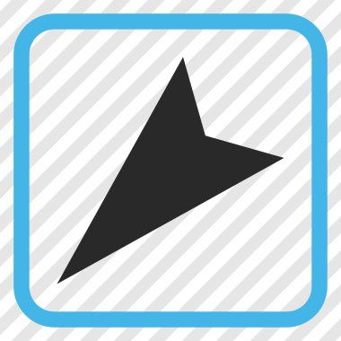 Ok ucu sol aşağı vektör simgesi bir çerçeve içinde