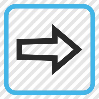 Ok sağ vektör simgesi bir çerçeve içinde