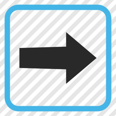 Ok sağ vektör simgesi bir çerçeve içinde