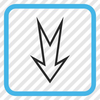 Vektör simgesi bir çerçeve içinde aşağı ok