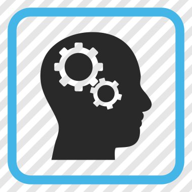 Beyin Gears vektör simgesi bir çerçeve içinde