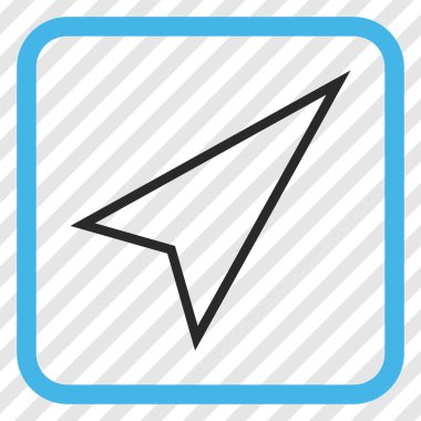 İşaretçiyi doğru yukarı vektör simgesi bir çerçeve içinde