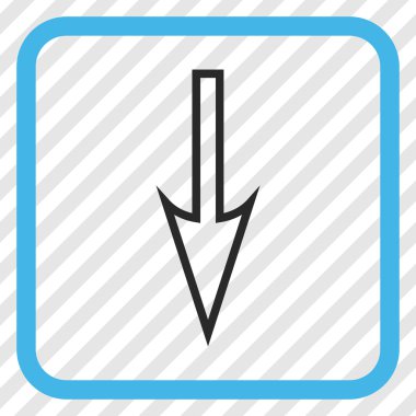 Vektör simgesi bir çerçeve içinde aşağı ok keskin