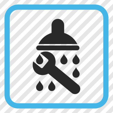 Duş sıhhi tesisat vektör simgesi bir çerçeve içinde