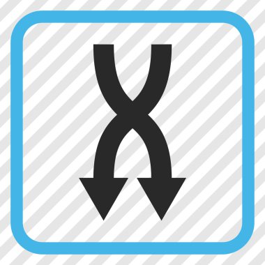 Vektör simgesi aşağı okları bir çerçevede shuffle