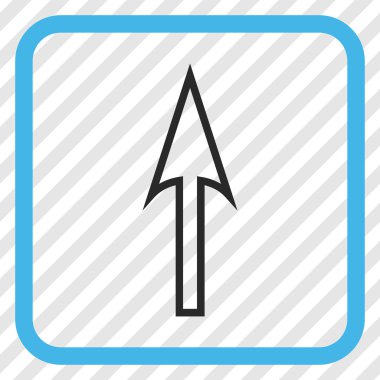 Vektör simgesi bir çerçeve içinde yukarı ok keskin