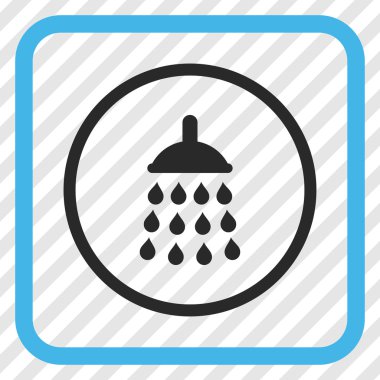 Duş vektör simgesi bir çerçeve içinde