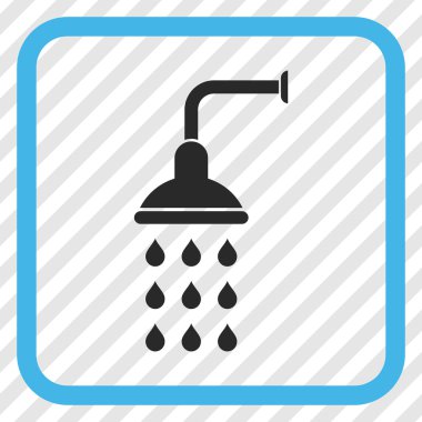 Duş vektör simgesi bir çerçeve içinde