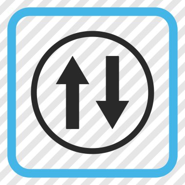 Dikey Çevir ok simge bir çerçeve içinde vektör