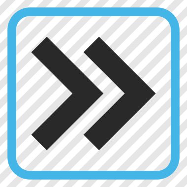 Üst karakter doğru vektör simgesi bir çerçeve içinde