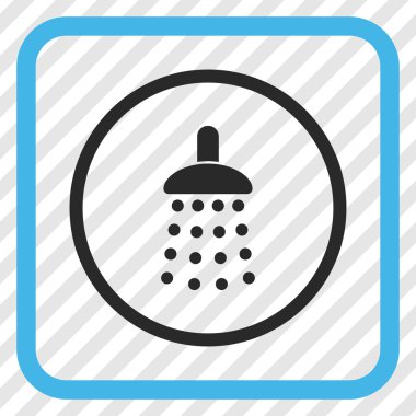 Duş vektör simgesi bir çerçeve içinde