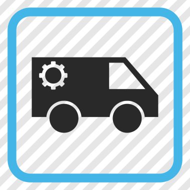 Hizmet araba vektör simgesi bir çerçeve içinde