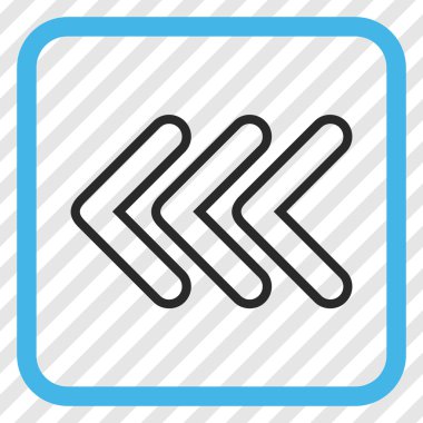 İşaretçi sol vektör simgesi bir çerçeve içinde üçlü