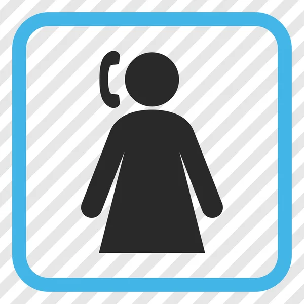 Chamando ícone de vetor de mulher em uma moldura — Vetor de Stock