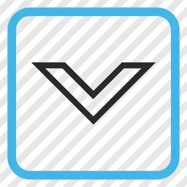 Nyílhegy le vektor ikonjára a keretben — Stock Vector
