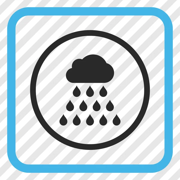 Icono del vector de la nube de lluvia en un marco — Vector de stock