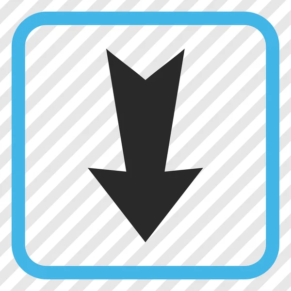 Arrow Down Vector Icon ในกรอบ — ภาพเวกเตอร์สต็อก