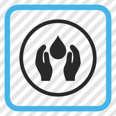 Su bakım vektör simgesi bir çerçeve içinde