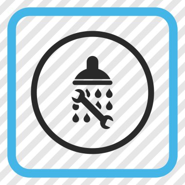 Duş sıhhi tesisat vektör simgesi bir çerçeve içinde